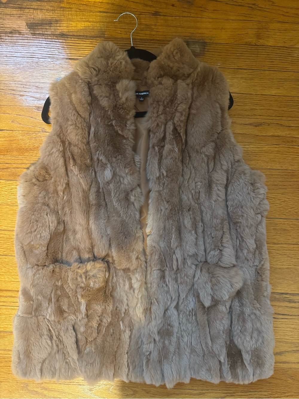 525 America Taupe Faux Fur Vest - Plush Sleeveless Jacket